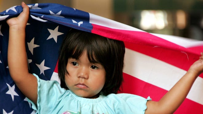 little girl us flag.JPG